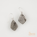 Labradorite Earrings on Hook set in Sterling Silver
